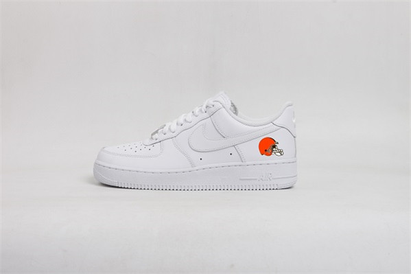 Men's Cleveland Browns Air Force 1 Low White Shoes 001